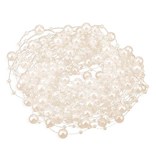 10M Perlengirlande, Künstlich Perlenband Perlenkette für Hochzeit DIY Handwerk Dekoration(beige) von Garsent