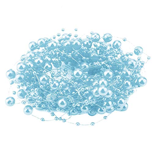 10M Perlengirlande, Künstlich Perlenband Perlenkette für Hochzeit DIY Handwerk Dekoration(blau) von Garsent