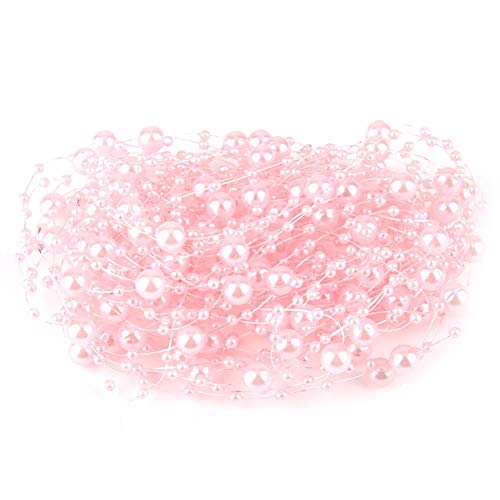 10M Perlengirlande, Künstlich Perlenband Perlenkette für Hochzeit DIY Handwerk Dekoration(rosa) von Garsent