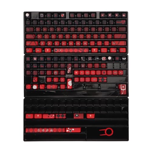 140 Tasten PBT-Tastatur-Tastenkappen, Farbverlaufsfarben, Farbsublimation, Glättende Mechanische Tastatur-Tastenkappen mit Wasserabweisender Beschichtung für Gaming-Heimwerker von Garsent