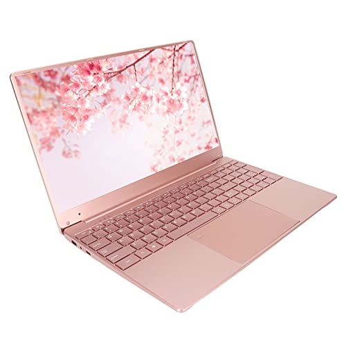 15,6-Zoll-Laptop, Pink Pink-Laptop für Window11, Tragbarer PC mit Fingerabdrucktastatur, Tastatur mit Hintergrundbeleuchtung, 6000-mAh-Akku, Speicher mit Großer Kapazität, 1920 X 1080(12+128G) von Garsent