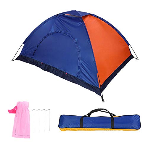 2 Personen Outdoor Zelt, tragbar Wasserdicht UV Schutz Zelt für Camping Angeln Klettern Wandern (Blau und Orange) von Garsent