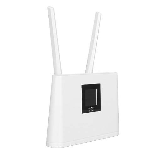 Garsent 4G-WLAN-Router, SIM-Kartensteckplatz, 20 Benutzer, 150 Mbit/s Hochgeschwindigkeit, High-Gain-Antenne, LCD-Display, für Europa Asien 100-240 V (EU-Stecker) von Garsent