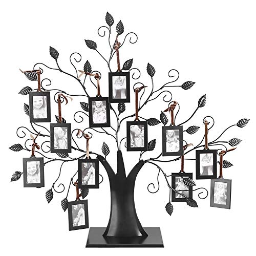 Baum-Fotorahmen, Eisen Familienbaum mit 6/12 hängenden Bilderrahmen für Tischdeko, Modische Familienbilderrahmen für Inneneinrichtungeng (12 Stück) von Garsent