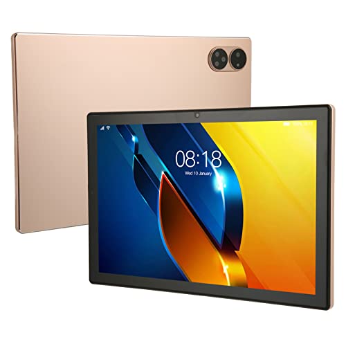 Garsent 10-Zoll-Tablet, 6 GB RAM 128 GB ROM 4G-Telefonie-Tablet, 1920 X 1200 IPS HD-Display, 8-Core-CPU, 8 MP + 20 MP-Kamera, für Android 11, 8800 MAh, WiFi Bluetooth GPS (Gold)(EU) von Garsent
