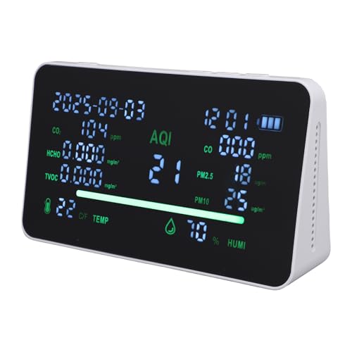 Garsent 11 in 1 Luftqualitätsmonitor, CO2 VOC PM2.5 Thermometer -Feuchtigkeitsmonitor, Tragbare Smart Air Quality Meter, Luftqualitätstester für Home Office Outdoor Garsent 11 in 1 Luftqualitätsmonitor, CO2 VOC PM2.5 Thermometer -Feuchtigkeitsmonitor, Tragbare Smart Air Quality Meter, Luftqualitätstester für Home Office Outdoor von Garsent