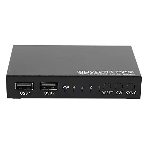 Garsent Aimos 1–4 USB-Tastatur-Maus-Synchronisations-Controller, KVM-Switcher-Splitter, Plug-and-Play für MAC, Legierungsgehäuse, Überstromschutz von Garsent