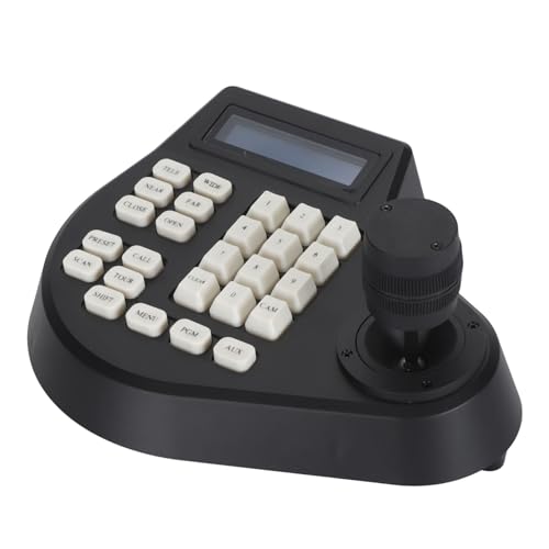 Garsent Analoger 3D-Tastatur-Joystick-Schwenk-Neige-Zoom-Controller, für Analoge CCTV-PTZ-Dome-Kameras, PELCO D/P RS485, 3D-PTZ-Kamera-Tastatur-Controller, LCD-Display (EU-Stecker) von Garsent