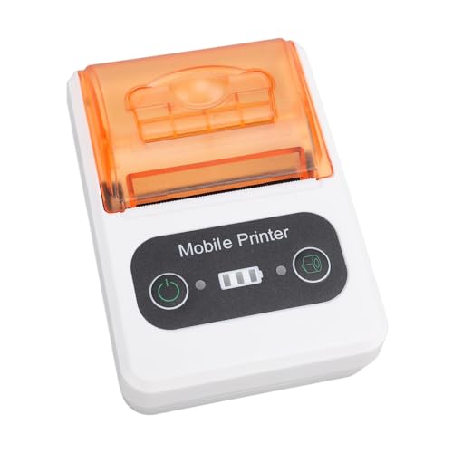 Garsent Bluetooth Thermal -Quittungsdrucker 58 Mm, Android Portable Pocket Rill Bill Ticket POS -Drucker für Kleine Unternehmen, Kompatibel mit Android (orange weiß) von Garsent