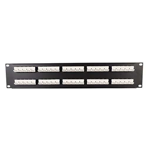 Garsent CAT3 50 Ports Netzwerk-Patchpanel, Professionelles Design mit Starker Anti-Interferenz-Fähigkeit, Feine Politur, Weit Verbreitet für 19-Zoll-Standardschränke von Garsent