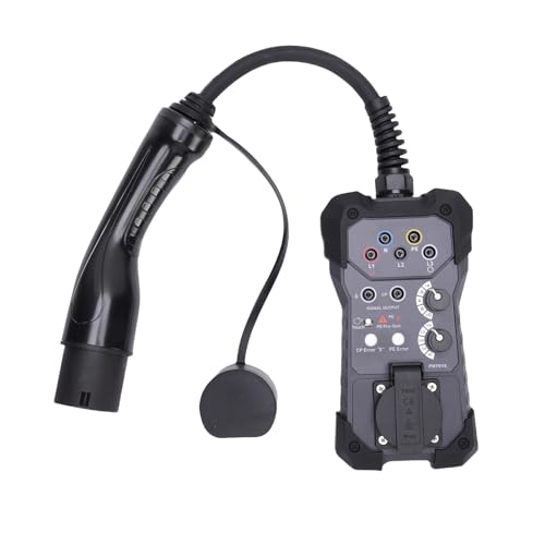 Garsent EVSE-Testadapter, Spannungsprüfer Zum Testen von EV-Ladestationen mit Typ-2-Stecker, Drehschalter, LED-Anzeigen, Kompatibel mit Multimetern und Oszilloskopen von Garsent