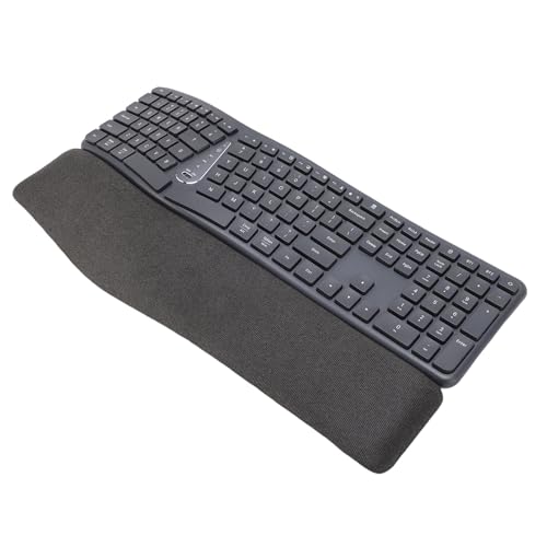 Garsent Ergonomische Tastatur, Ergonomische Geteilte Tastatur mit Gepolsterter Handgelenksruhe, 2,4 G USB C Bluetooth -drahtloser Computertastatur mit 111 Tasten, Wiederaufladbar für von Garsent