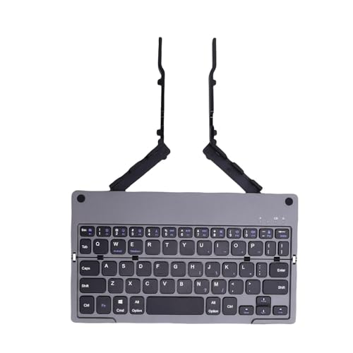 Garsent Faltbare Bluetooth -Tastatur, Drahtlose Tragbare Reise -Tastatur mit Telefonständer, Ruhige Bluetooth -Klapptastatur mit 60 Tasten für Alle Tablet -Telefone Laptop -PC (Grau schwarz) von Garsent