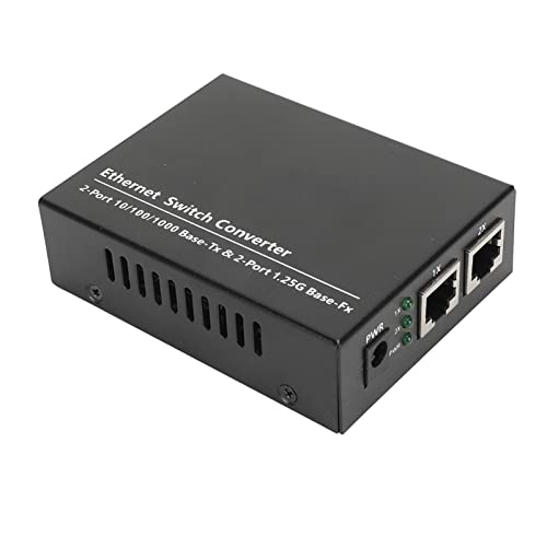 Garsent Gigabit-SFP-zu-RJ45-Glasfaser-Medienkonverter, Autonegotiation-Glasfaser-zu-Ethernet-Konverter, Übertragung Bis zu 120 Km, Einfache Überwachung des Netzwerkstatus, Plug-and-Play von Garsent