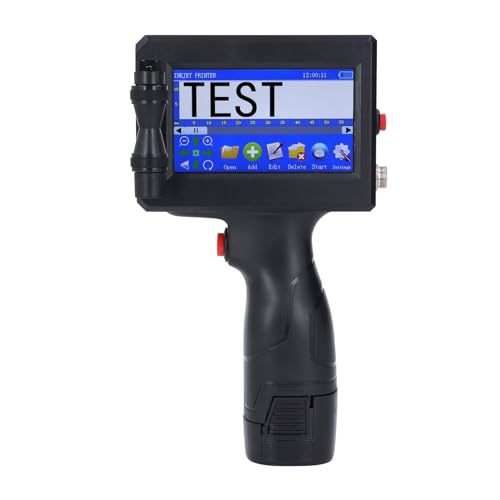 Garsent Handheld-Tintenstrahldrucker, Tragbarer Handheld-Drucker mit 4,3-Zoll-Touchscreen, Tragbarer Bluetooth-Tintenstrahldrucker mit Patrone für QR-Codes, Barcodes, Daten, Logos von Garsent