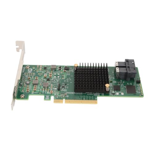 Garsent LSI SAS 9300 8i -Controllerkarte, 8 Ports PCIE 3.0, Unterstützt 16 TB SAS -Erweiterung – Hohe Leistung, SAS-HD-Anschlüsse, Integrierte -Unterstützung von Garsent