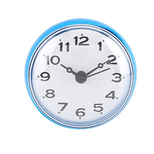Garsent Mini wasserdichte Uhr Elektronisch Saugnapf Wanduhr Tragbare Badezimmer Dusche Uhr Wasser blau von Garsent