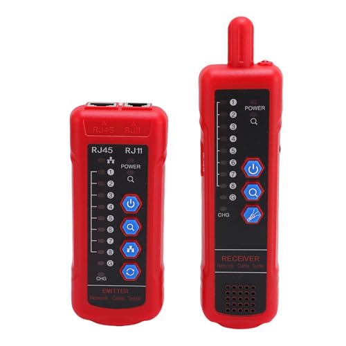 Garsent Netzwerkkabel -Tester mit Kopfhörerbuchse, Kabel -Tracker -Multifunktion mit Niedrigspannungswarnungsfunktion, Ethernet -LAN -Netzwerk -Kabel -Tracer für RJ11 RJ45 Cat5 Cat6 von Garsent