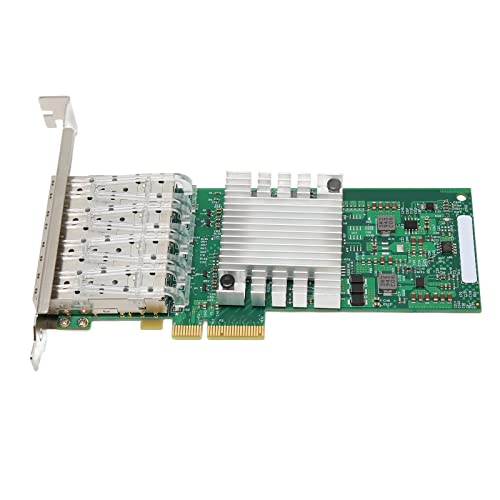 Garsent PCI E X4 Gigabit-Ethernet-Netzwerkkarte, 4 SFP-Ports, 1000 Mbit/s, LED-Anzeigen, Unterstütztund Mehr, I350AM4-Chipsatz von Garsent