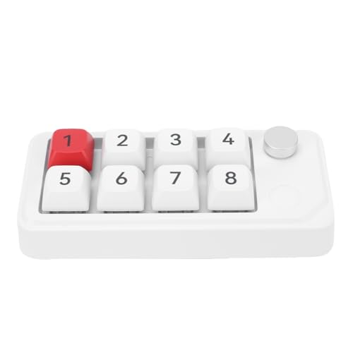 Garsent Programmierbare Makro -Tastatur, Mechanischer Numpad, Verdrahtete USB -C -Numerik -Tastatur mit 8 Programmierbaren Tasten, Floating -Fenster, Benutzerdefinierte Kopieren von (White) von Garsent