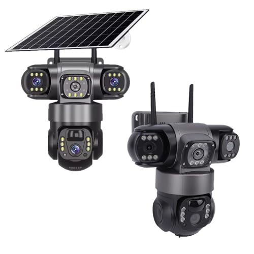 Garsent Solarkamera Outdoor Wireless WiFi DREI Objektiven Solar -Überwachungskamera 360 ° Pan & Tilt, Intelligente KI Menschliche Erkennungsverfolgung Color Night Vision 2 Wege Talk Garsent Solarkamera Outdoor Wireless WiFi DREI Objektiven Solar -Überwachungskamera 360 ° Pan & Tilt, Intelligente KI Menschliche Erkennungsverfolgung Color Night Vision 2 Wege Talk von Garsent