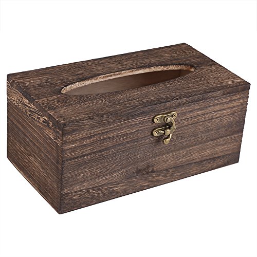 Garsent Tissue-Box aus Bambus, Vintage Holz Kosmetiktücher Box Kleenexbox für Zuhause Hotel Anwendung (Braun)(22x12x10) von Garsent