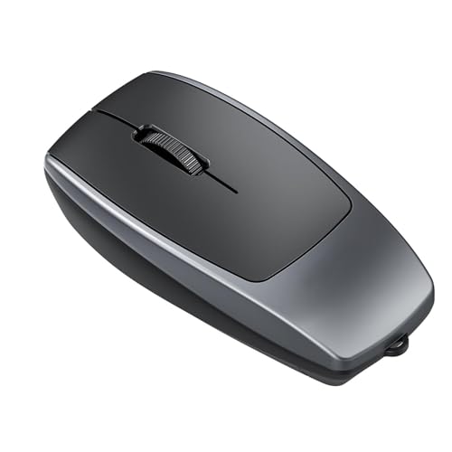 Garsent Wireless Maus, M109 Small BT Maus Wireless mit Anti -Lost -Seil und Vielseitigem TF -Kartenleser, 2 TB Expandable, Ergonomische Computermaus für Laptop, PC, Computer (Metallgrau) von Garsent