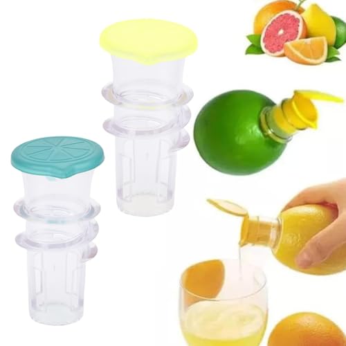 Garsent Zitronenkürze, 2 Stcs Kleiner Zitronensaft -Squeezer, Manueller Zitronensaft -Squeezer mit Deckel, Schrauben -Top -Orange -Presse Zum Gewürzen von Kochen und Cocktails, Einfach von Garsent