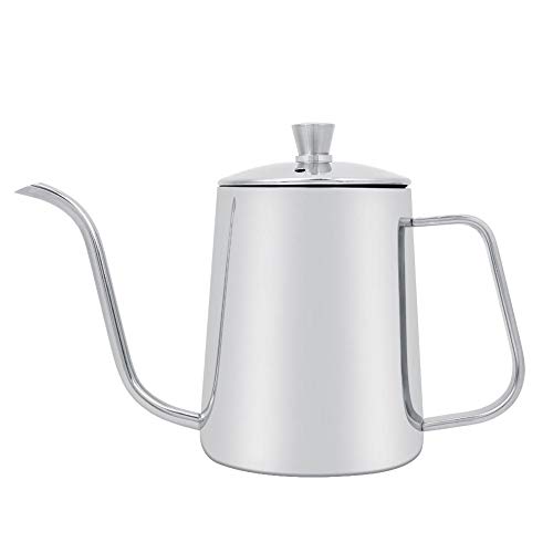 Kaffee-Wasserkocher, 550 ml, Edelstahl, langer Schwanenhals, Kaffee-Wasserkocher mit Deckel, Kaffee-Tropfkessel für Zuhause, Küche, Café von Garsent