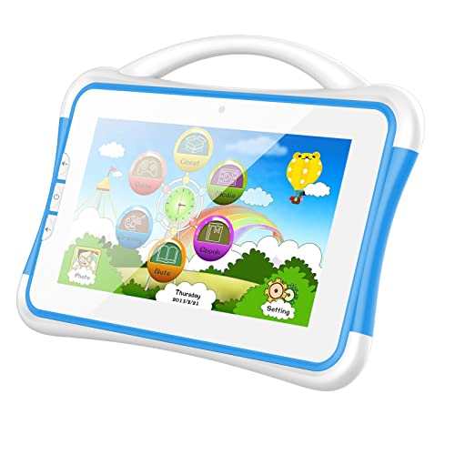 Tablet für Kinder Tablet 7 Zoll, 1GB Plus 32GB 5G WiFi Android Learning Tablet mit Sturzsicherer Hülle, Augenschutz WiFi Kamera Tablet, Große Speicherkapazität, Lange Akkulaufzeit, für Jungen(EU) von Garsent