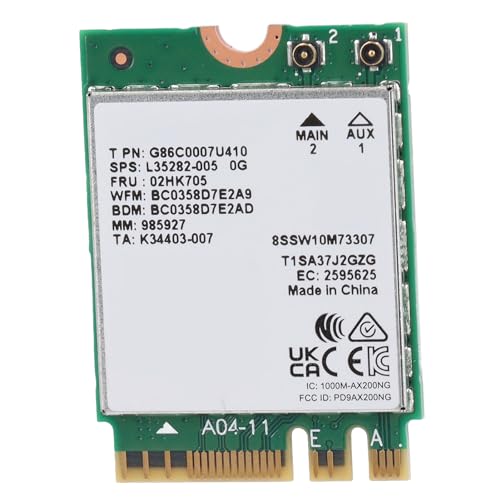 WiFi 6E M.2 2230 WiFi-Netzwerkkarte, Dualband MU-MIMO AX 3000 Mbit/s 2,4 GHz 5 GHz BT5.0 AX200 Wireless-Adapter, für 10/11, 64 Bit von Garsent