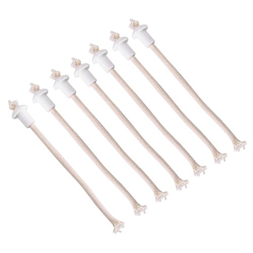 7Pcs Öllampe Docht, Geflochtene Runddocht mit Keramik Halter für Öllampen Flaschlampe Gartenleuchte DIY Dekor Cotton Alcohol Torch Wick mit Keramikboden Siphon von Garsent