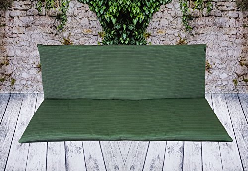 Bankauflage Auflage Sitzauflage Gartenbank Polster Stuhlkissen Wasserabweisend • 14 Verschiedene Modelle (Bankauflage, 2 Teilen-Set Sienna Seat & Back. Grün 43,5x120,6cm) von Garten