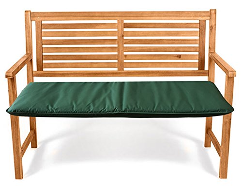 Bankauflage Auflage Sitzauflage Polster Kissen Stuhlkissen Sitzkissen Gartenkissen • Wasserabweisend • 14 Verschiedene Modelle (2er Bankauflage 4 ft Sienna Bench. Dunkelgrün 47x111cm) von Garten