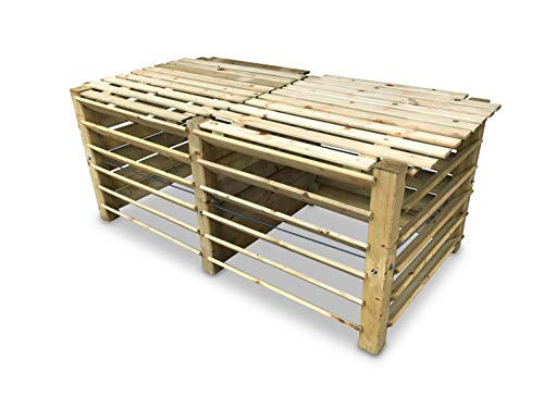 GartenDepot24 Doppel-Komposter Brettkomposter aus Holz 188x100x80 cm - ca. 1300 L von GartenDepot24