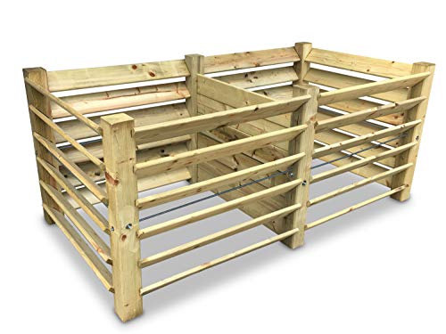 GartenDepot24 Doppel-Komposter Brettkomposter aus Holz 188x100x80 cm - ca. 1300 L von GartenDepot24