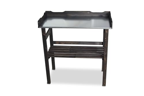 GartenDepot24 Pflanztisch mit verzinkter Arbeitsplatte grau B 80 x T 40 x H 82 cm von GartenDepot24
