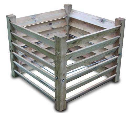 Komposter Stabil Aus Holz 100 x 100 x 80 cm - Ca. 650 Liter von GartenDepot24
