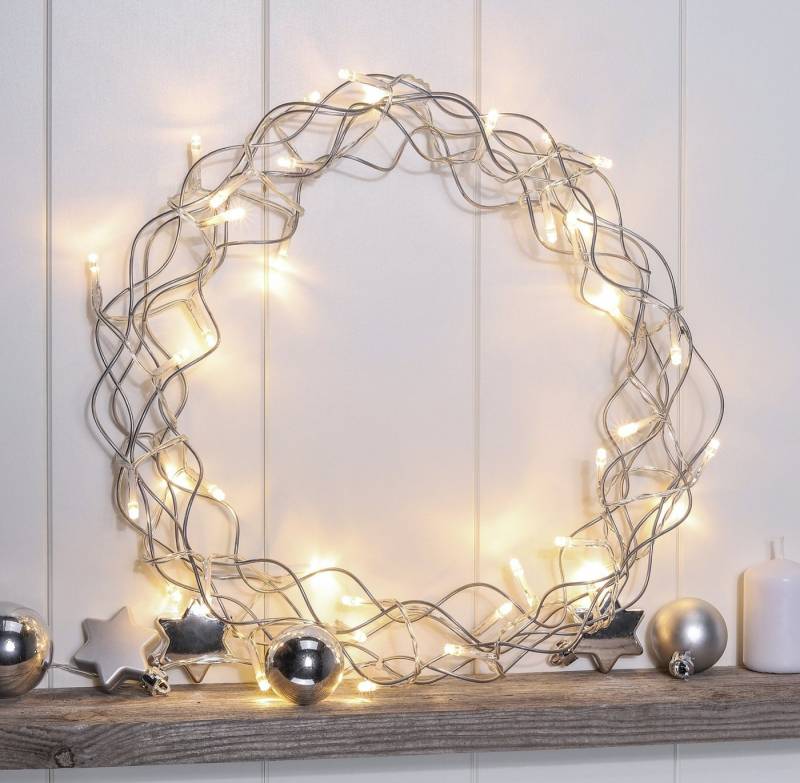 GartenHero Dekokranz 40 LED Metall Weihnachtskranz Timer Adventskranz Metallkranz Kranz von GartenHero