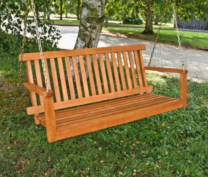 GartenHero Gartenbank Hängebank 180kg belastbar Gartenbank Sitzbank Holzbank Gartenschaukel Schaukel (1-St), Hängend von GartenHero