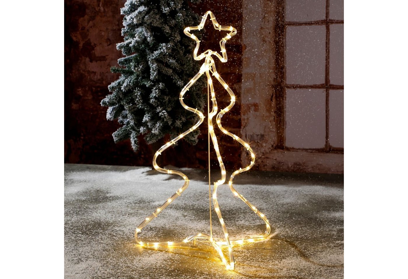 GartenHero Künstlicher Weihnachtsbaum 80 LED Weihnachtsbaum IP44 Stern Tannenbaum Weihnachtsbeleuchtung von GartenHero