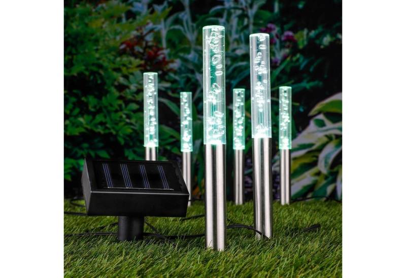 GartenHero LED Solarleuchte LED Solar Leuchtstab Farbwechsel im Set Solarleuchte Wegeleuchte, LED fest integriert, warmweiß von GartenHero