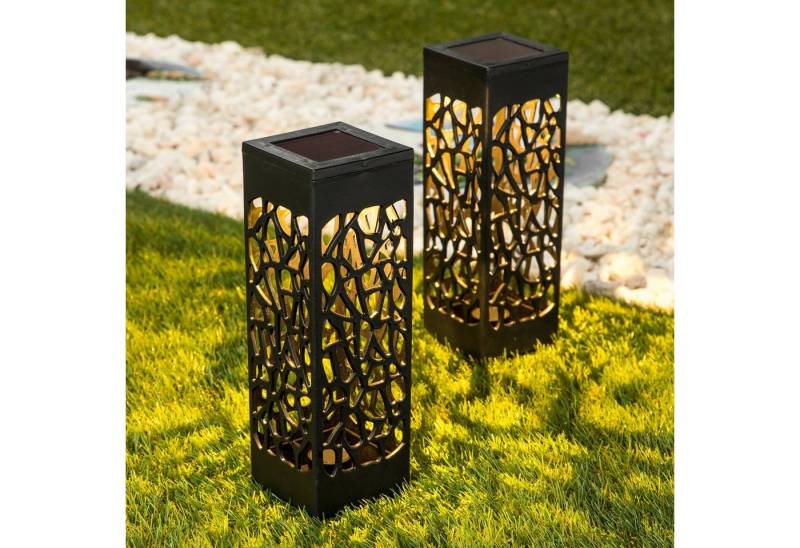 GartenHero LED Solarleuchte LED Solarlampe Schattenwurf Wegeleuchte Laterne Gartenlampe, LED fest integriert, warmweiß von GartenHero