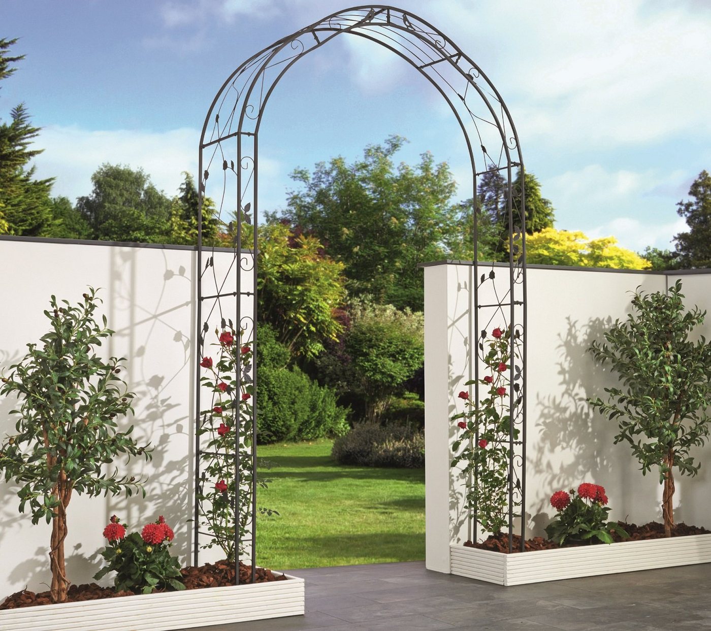 GartenHero Rosenbogen Rosenbogen Rankhilfe Rankbogen Rankgitter Pergola Metall Spalier Rosen Gartentor, 1 St., Robust von GartenHero