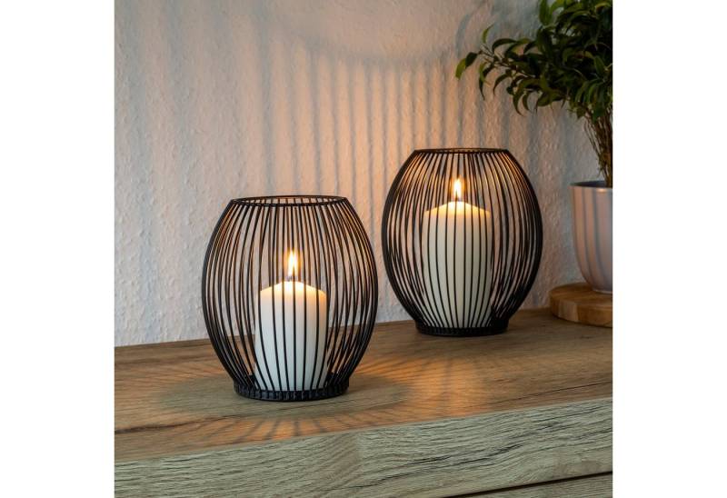 GartenHero Tischkerzenhalter Kerzenhalter Teelichthalter Kerzenständer Windlicht Metall Kerzentablett schwarz von GartenHero