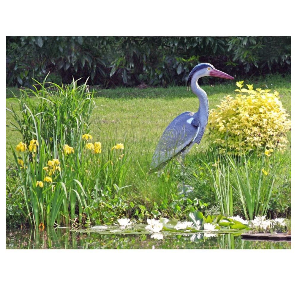 GartenHero Vogelattrappe Fischreiher Gartenfigur Teichdeko Gartenteich Schreck Reiherschreck Teichfigur von GartenHero