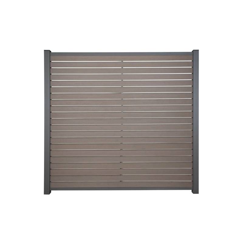 GartenLand Rhombus WPC Zaun Set Kopenhagen ca. 180 x 180 cm Sichtschutz Steckzaun Schokobraun mit Holzstruktur Aluminium Anthrazit Ohne Pfosten von GartenLand
