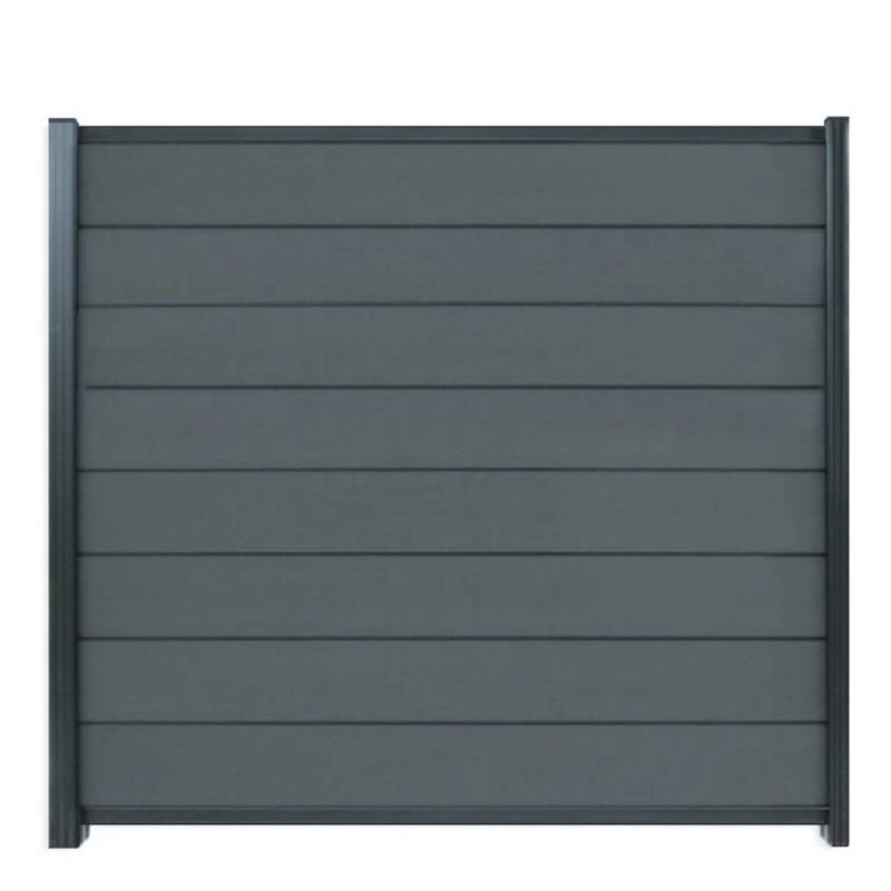 GartenLand WPC Zaun Set Norderney ca. 180 x 180 cm Sichtschutz Steckzaun Schiefergrau Aluminium Anthrazit Ohne Pfosten von GartenLand