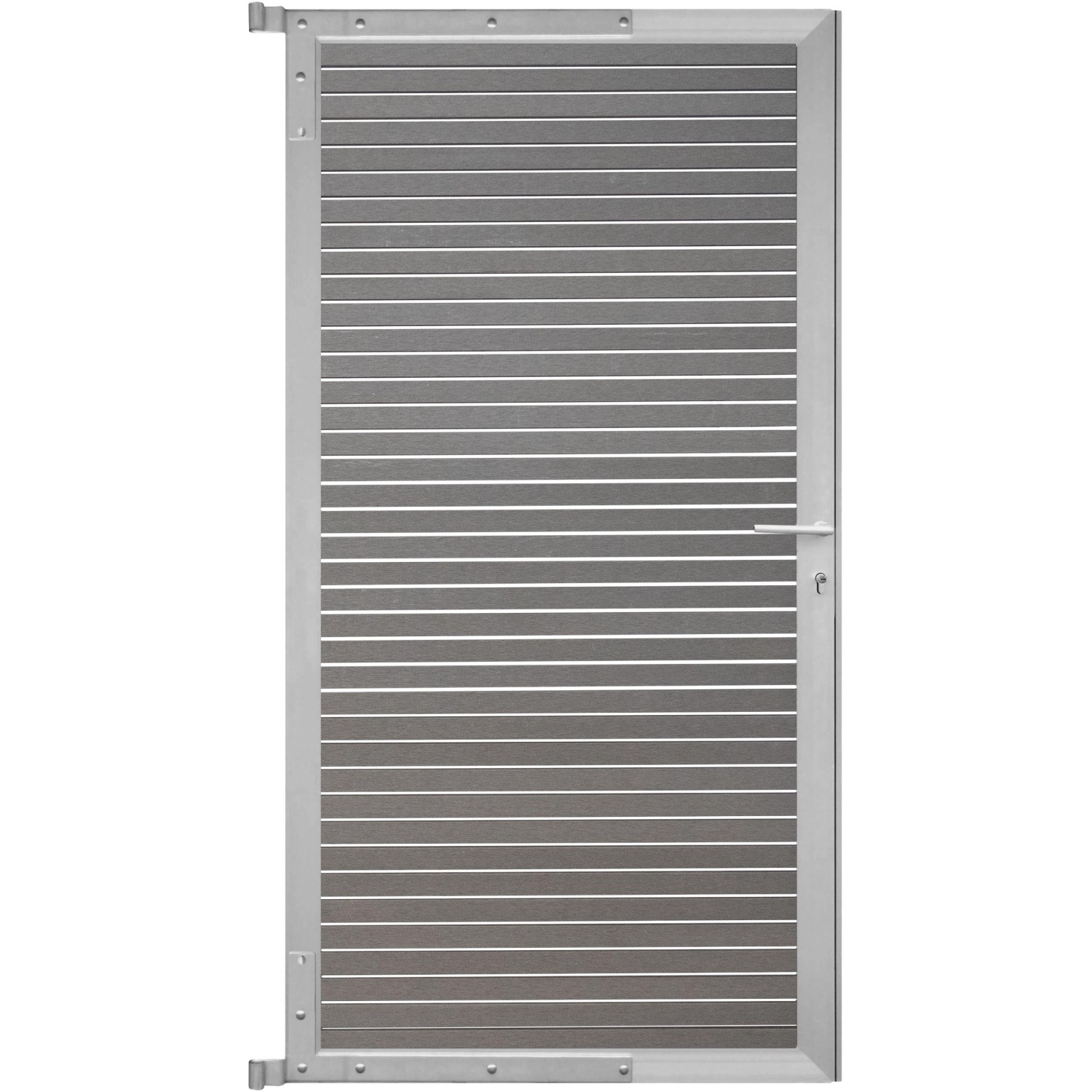 GartenLand Steckzauntor Air Gap ca. 90 x 175 cm WPC Schiefergrau Aluminium Silber GartenLand Steckzauntor Air Gap ca. 90 x 175 cm WPC Schiefergrau Aluminium Silber von GartenLand