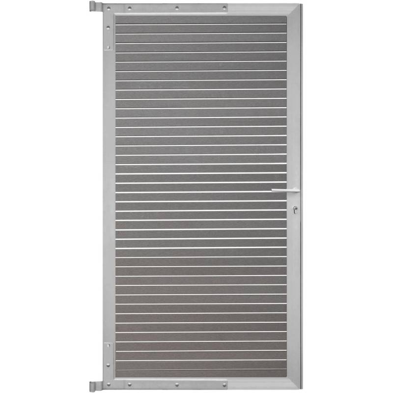 GartenLand Steckzauntor Air Gap ca. 90 x 175 cm WPC Schiefergrau Aluminium Silber von GartenLand